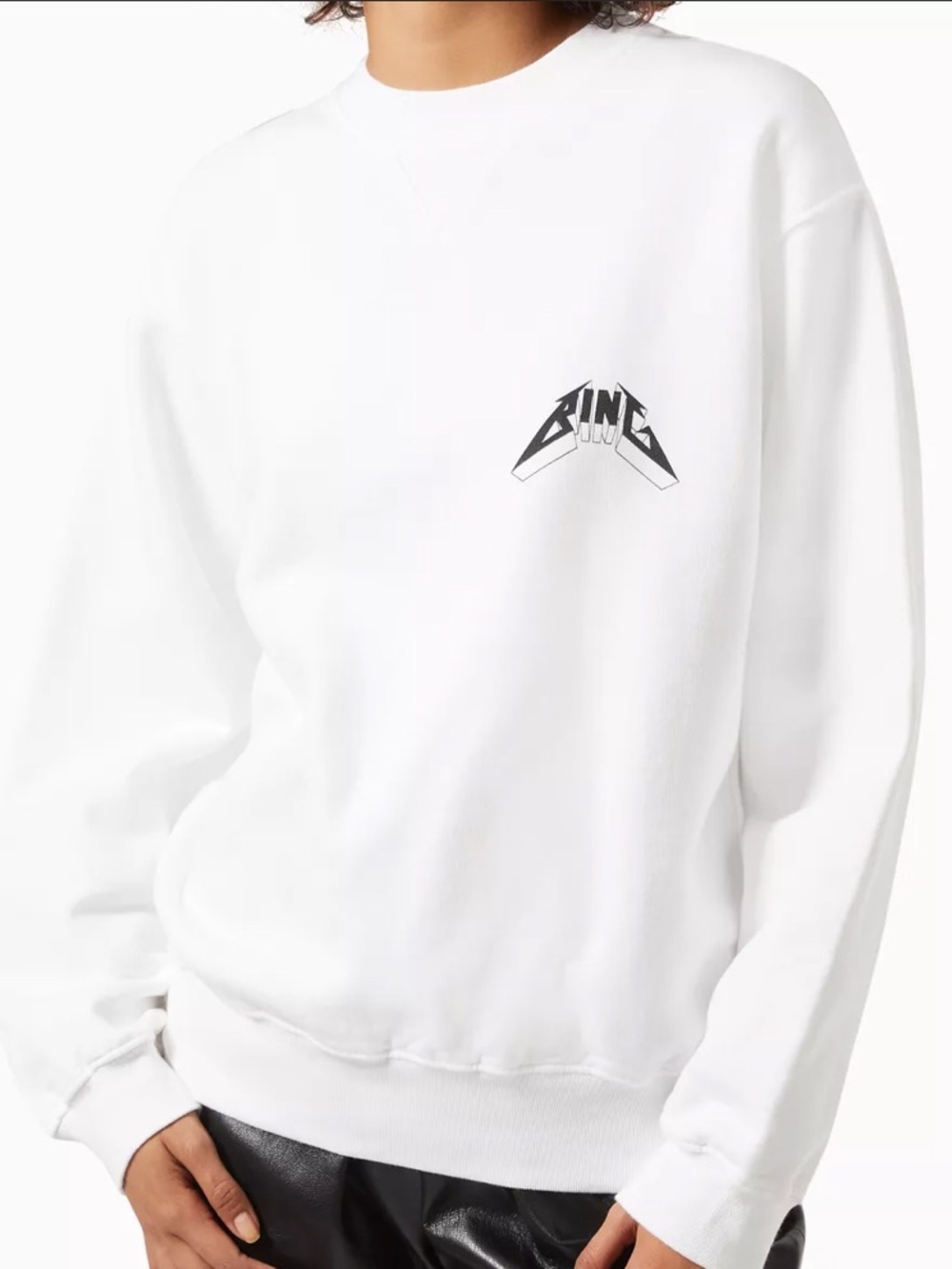 ♡ Anine Bing Ramona Sweatshirt Tour White